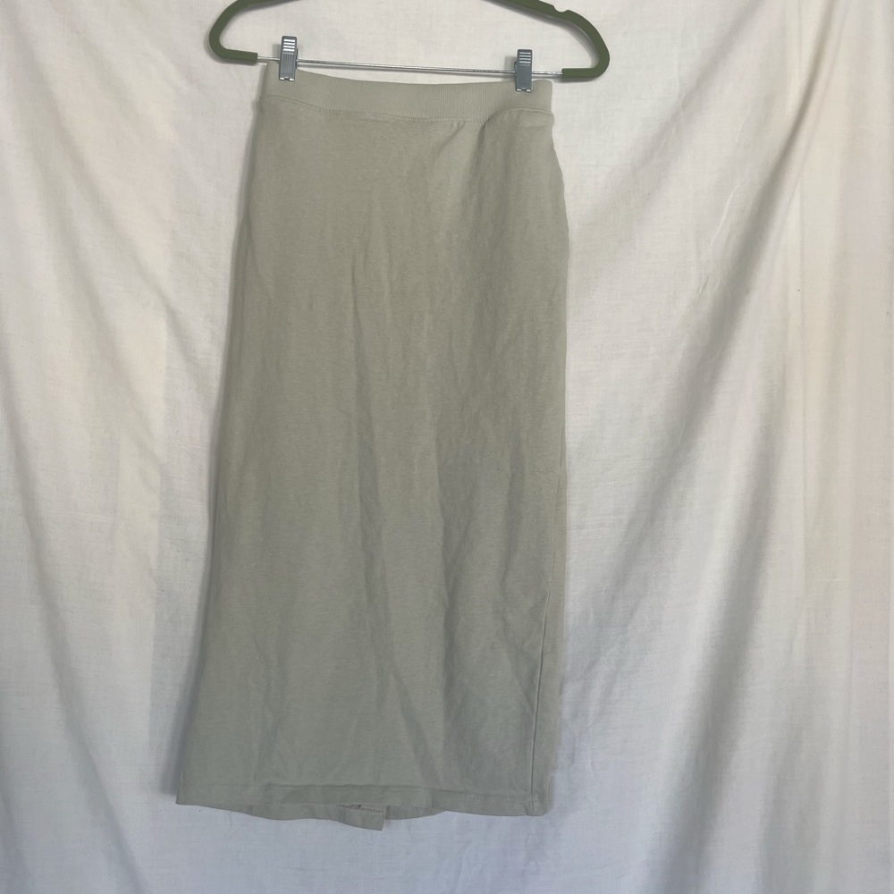 Zara Sage Green MIDI Skirt with Back Slip